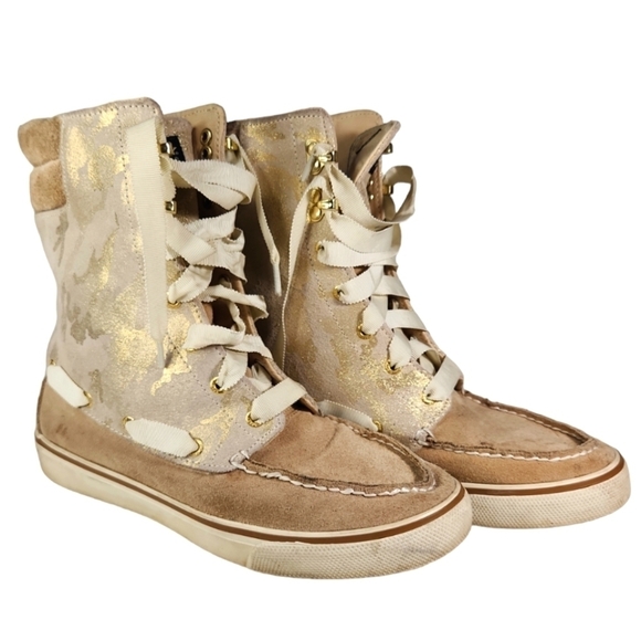 Sperry Gold Camouflage High-top Sneakers - Picture 1 of 9